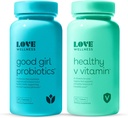 Love Wellness Good Girl Probiotics & Women's Healthy V Vitamin | Women's Vaginal Health Supplement | Vaginal Probiotics for Urinary Tract Health, pH Balance, Gut Health & Immune Support Supplement