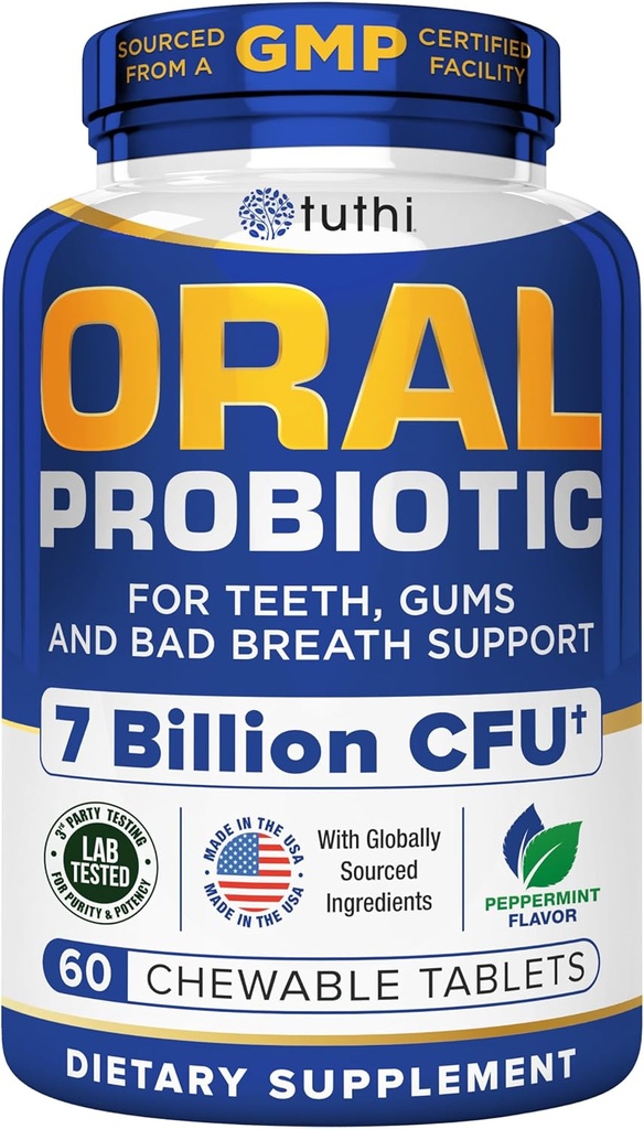 Tuthi Bundle: TMG Supplements & Oral Probiotics for Mouth - Trimethylglycine 1000mg for Healthy Homocysteine Levels & Cardiovascular Support & Dental Probiotic for Gums & Oral Health