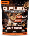 G Fuel Protein + Energy Drink Powder, Pre Workout Caffeine Mix for Gaming, Sugar Free Focus Amino, Vitamin + Antioxidants, 19oz - Cafe Mocha, 20 Servings