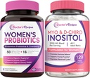 Doctor's Recipes Women’s Probiotics and Inositol Bundle - Gut, Vaginal, Urinary & Reproductive Health for Women