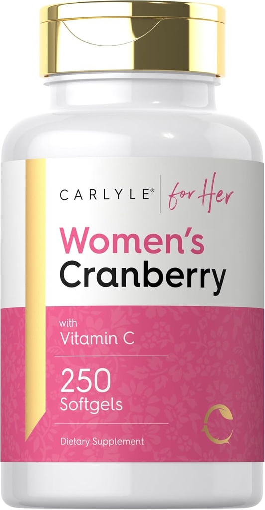 Carlyle Cranberry Pills for Women | 250 Softgels | Concentrated Extract Supplement with Vitamin C and E | Non-GMO, Gluten Free | for Her