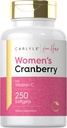 Carlyle Cranberry Pills for Women | 250 Softgels | Concentrated Extract Supplement with Vitamin C and E | Non-GMO, Gluten Free | for Her