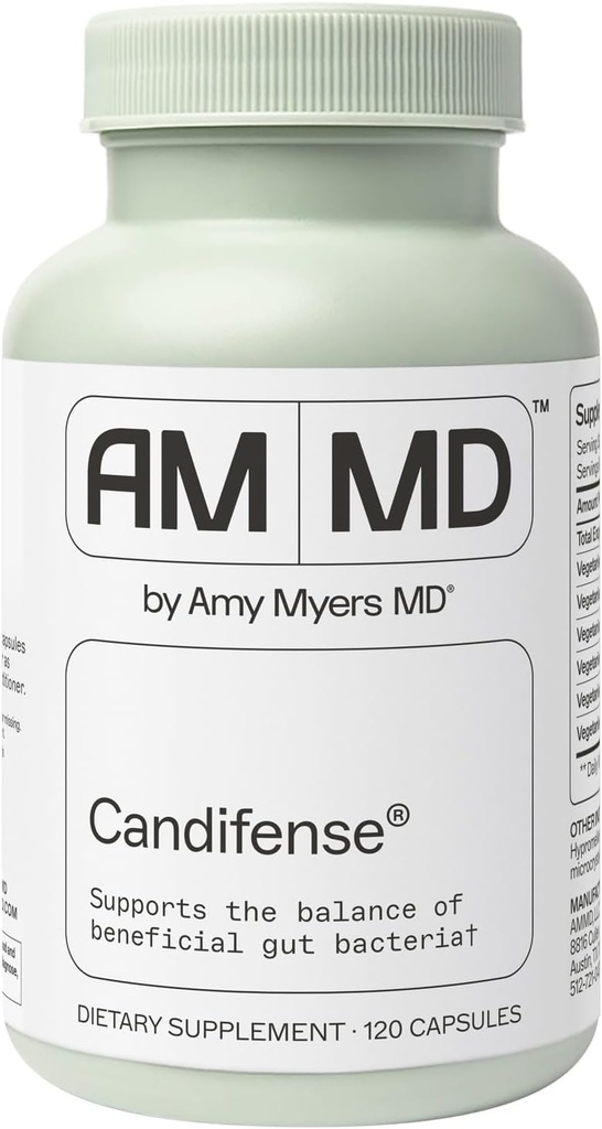 Amy Myers MD Candifense Candida Overgrowth Supplement - Digestive Enzymes for Digesting Fiber - Gut Care for a Balanced Microbiome - Gluten-Free, Dairy-Free & Non-Soy - 120 Capsules (60 Servings)