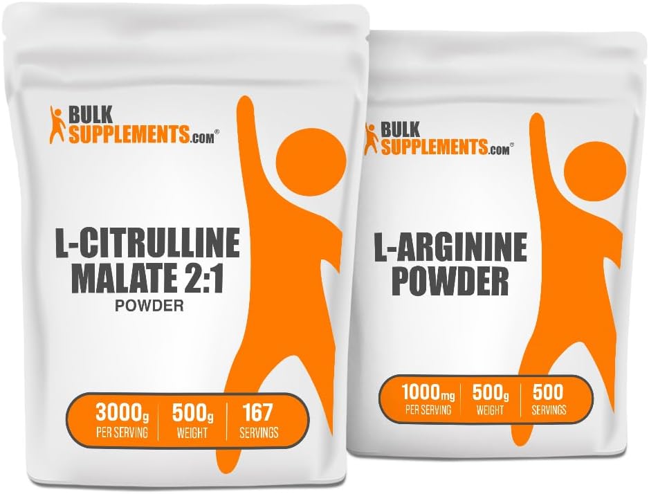 BulkSupplements Citrulline Malate 2:1 500g + L-Arginine 500g Bundle