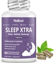 NuBest Sleep Xtra | Supports Healthy Sleep for Adults | Vitamin B6, Melatonin, Ashwagandha, Chamomile, Valerian & More - Non Habit-Forming | 60 Vegan Capsules |1 Month Supply