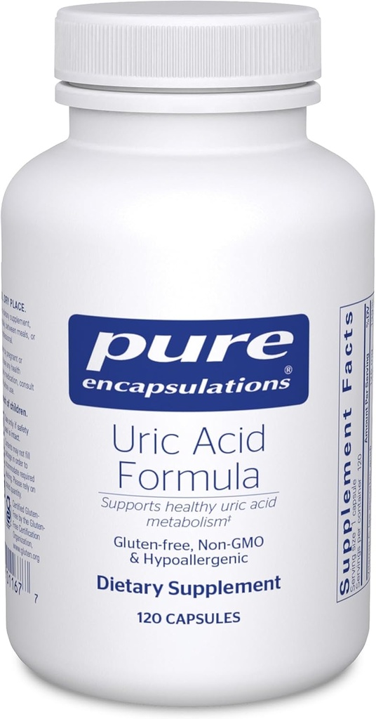 Pure Encapsulations - Uric Acid Formula - Hypoallergenic Supplement with Vitamins and Herbal Extracts to Support Healthy Uric Acid Metabolism - 120 Capsules