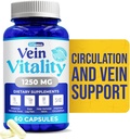 We Like Vitamins Vein Vitality 1250mg Diosmin Hesperidin Complex for Varicose Veins Treatment, Horse Chestnut, Butchers Broom, Bioflavonoids - Supports Blood Circulation for Leg Veins- 60 Capsules