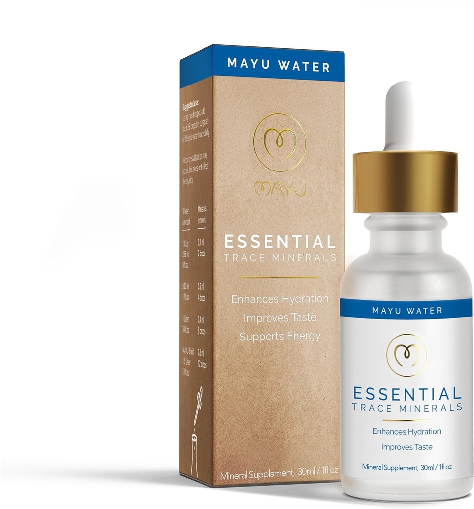 Mayu Concentrated Ionic Trace Mineral Drops - Rich Concentrate Electrolytes: Magnesium Chloride Sodium Supplements - Essential Blend Drop for Immune Support - Nutrient-Packed Alkaline Water (1)