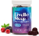 Livello Sleep Wild Berry Gummies - 60 Servings Natural Sleep Support with 5-HTP, Melatonin, and Vitamin B6 for Peaceful Night, Vegan & Gluten-Free