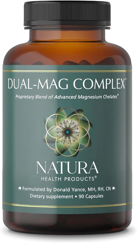 Natura Health Products Dual-mag Complex Supplement - Promotes Cardiovascular, Neurological, and Immune Health - Featuring Albion’s Magnesium Bisglycinate Buffered Chelate (90 Capsules)