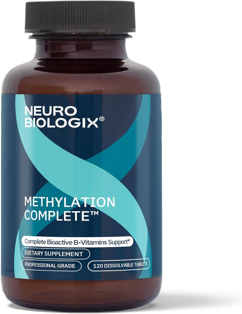 Neurobiologix Methylation Complete, Methylated B Complex with Methylfolate, Vitamin B12 & B6, Daily Energy, Immune & Cellular Health Support for Kids & Adults, Gluten Free, 120 Chewable Tablets
