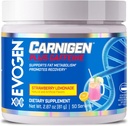 Evogen Carnigen Plus Caffeine - Premium Carnitine Powder | Supports Fat Metabolism & Promotes Recovery | L Carnitine Supplement with Caffeine & Acetyl L-Carnitine | Strawberry Lemonade | 50 Servings