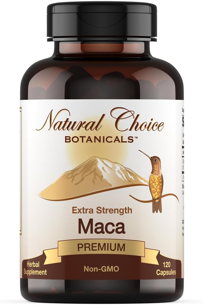 Organic Maca Root Capsules (High Potency), Non-GMO Verified Supplement - 120 Capsules, 2 Month Supply