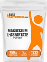 BulkSupplements.com Magnesium L-Aspartate Powder - High Absorption Magnesium, Mineral Supplement - Gluten Free, 750mg per Serving, 1kg (2.2 lbs) (Pack of 1)