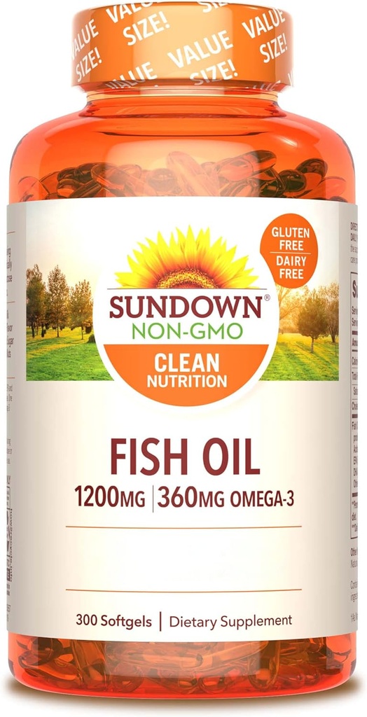 Sundown Fish Oil, 100 Count (Pack of 2)