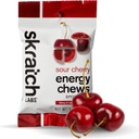 Skratch Labs Energy Chews | Caffeine Gummies for Running, Cycling, and Sports Performance | Gel Alternative | Sour Cherry (10 Pack) | Gluten Free, Vegan