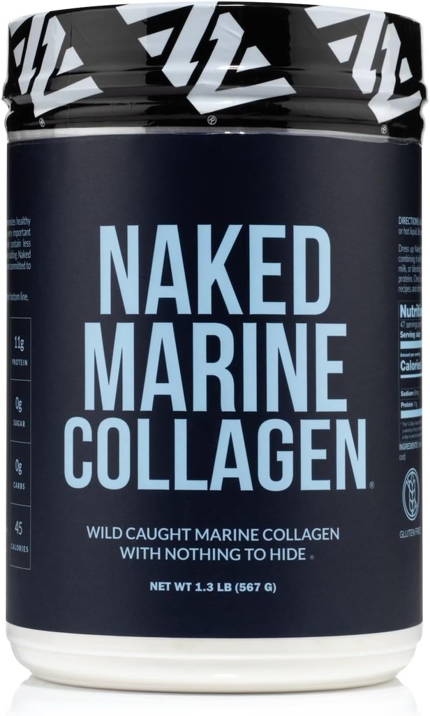 NAKED Marine Collagen Peptides Protein Powder - Unflavored - from Wild Caught Cod - Paleo Friendly, Non-GMO, Soy-Free, Gluten-Free - 47 Servings
