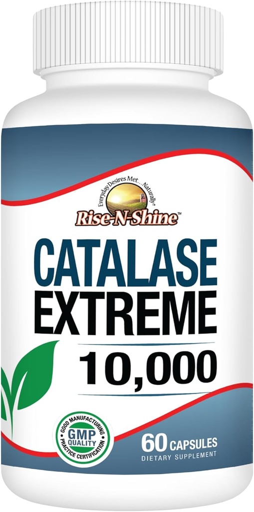 Rise-N-Shine Catalase Extreme Supplement 10,000 with Saw Palmetto, Biotin, Fo-Ti, PABA - Hair Supplements for Strong Hair - 60 Capsules