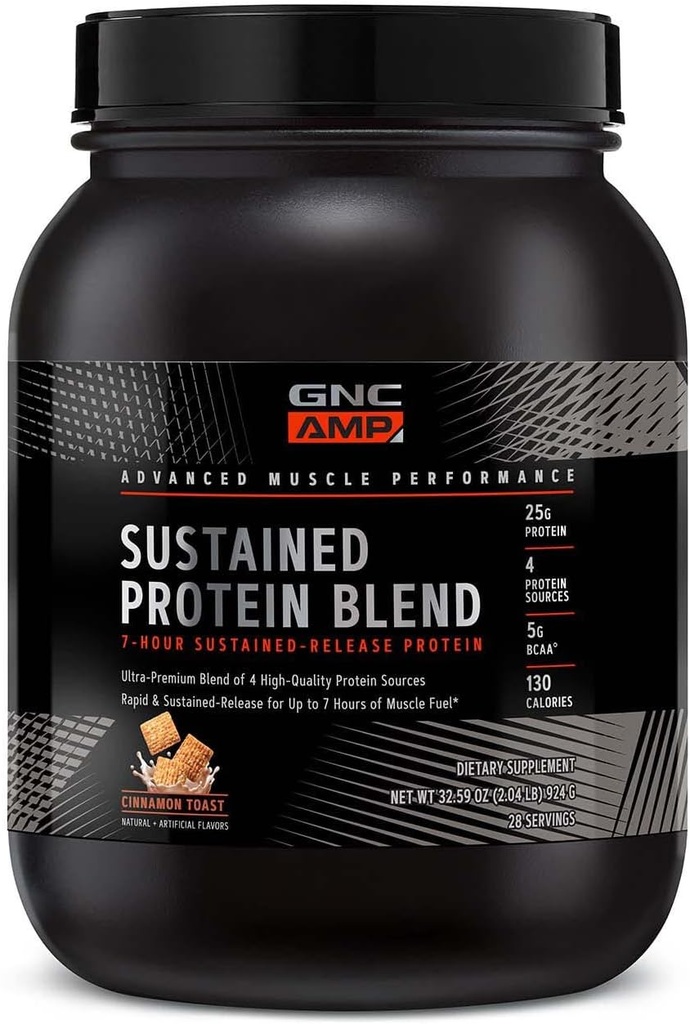 GNC AMP Sustained Protein Blend - Cinnamon Toast (28 Servings)