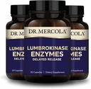 Dr. Mercola Lumbrokinase Enzymes - Delayed Release Formula - Dietary Supplement for Cardiovascular & Energy Support - Non-GMO, Gluten-Free & Soy-Free - 30 Capsules (30 Servings), 3 Pack