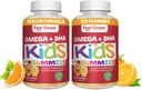 Feel Great Vitamins Kids DHA Gummies with Omega 3 6 9, Vitamin C (2-Pack) | Supports Healthy Brain Function, Vision & Heart Health | Gluten Free, Vegetarian | 60 Gummies