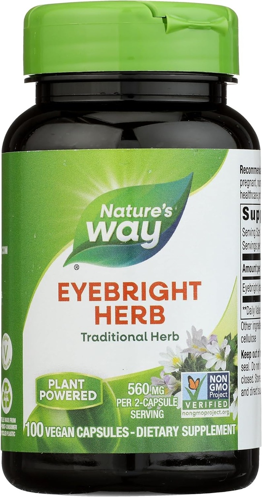 Natures Way Eyebright Herb Vegetarian Capsule, 100 ct