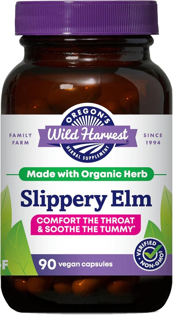 Oregon's Wild Harvest Slippery Elm Organic Capsules, 90 Count