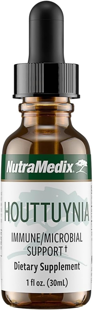 NutraMedix Houttuynia - Gastrointestinal, Immune System & Microbial Support Tincture - Helps with Digestion, GI Health & Body Detox Cleanse - Plant-Based Liquid Drops (1 oz / 30 ml)