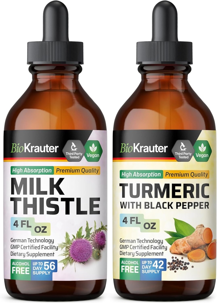 Milk Thistle Tincture 4 Fl. Oz. & Turmeric Tincture 4 Fl. Oz.
