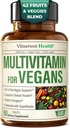 Vegan Multivitamin for Women & Men - Essential Multivitamins & Multiminerals 90 Tablets with Vitamin B12, A, D, C, Zinc, Magnesium & More for Total Body Wellness - 23 Key Nutrients & Vitamins