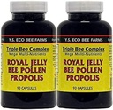 YS Organics Triple Bee Complex, Royal Jelly, Bee Pollen, Propolis -90 Caps -2 Pack
