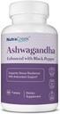 Ashwagandha – 1350mg Per Serving with Black Pepper – Natural Stress & Adrenal Support, Cortisol Balance, Immune & Thyroid Health – 60 Tablets