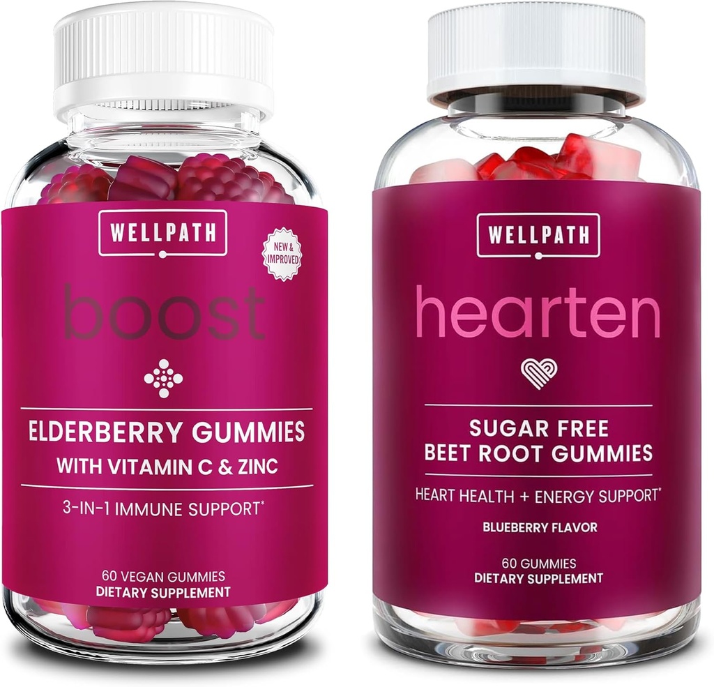 WellPath Boost Elderberry Gummies with Zinc + Beet Root Gummies, 60 Ct Each