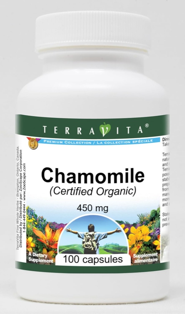 Chamomile (Certified Organic) - 450 mg (100 Capsules, ZIN: 517605)