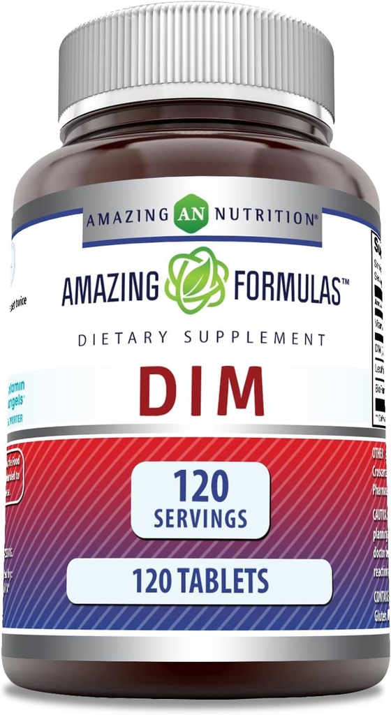 Amazing Formulas DIM (Diindolylmethane) Supplement | 100 Mg Per Serving | 120 Tablets | Non-GMO | Gluten Free | Made in USA