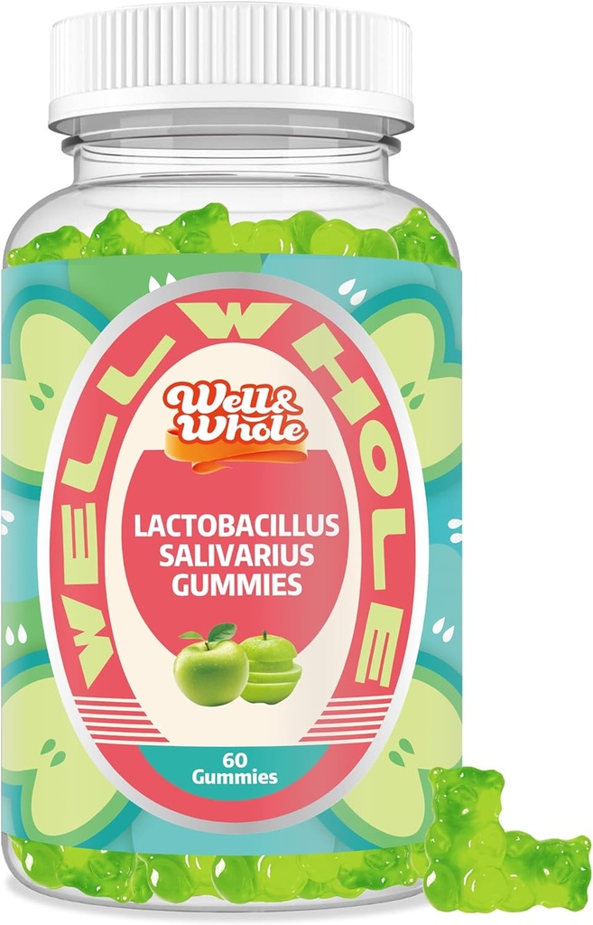 Lactobacillus Salivarius Gummies 100 Billion CFU - Support Digestive Health, Immune* Function, and Oral Wellness - Non GMO, Vegan, 60 Counts