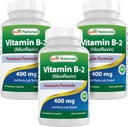 Best Naturals Vitamin B2 (Riboflavin) 400mg - Migraine Relief - Veggie Capsules - Conezyme Precursor - 120 Count (120 Count (Pack of 3))