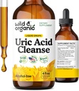 Wild & Organic Uric Acid Cleanse Liquid Drops - Tart Cherry, Turmeric, Celery, Chanca Piedra, Dandelion Root Extract Complex - Uric Acid Supplement - Vegan, Sugar & Alcohol-Free Tincture - 4 fl oz