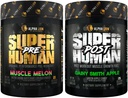 ALPHA LION Superhuman Pre Workout Powder & Post Workout Recovery Bundle, Sustained Energy & Focus + Lean Muscle Growth, Strength & Volume (Muscle Melon & Gainy Smith Apple)