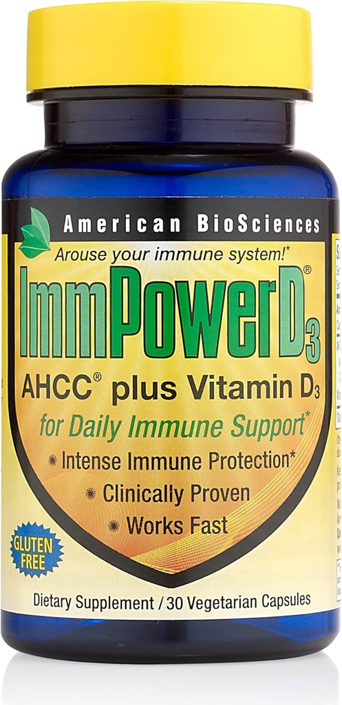 American BioSciences ImmpowerD3 AHCC + Vitamin D3, 30 Count