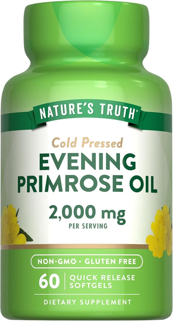 Nature's Truth Evening Primrose Oil Softgels | Cold Pressed | Non-GMO & Gluten Free Supplement