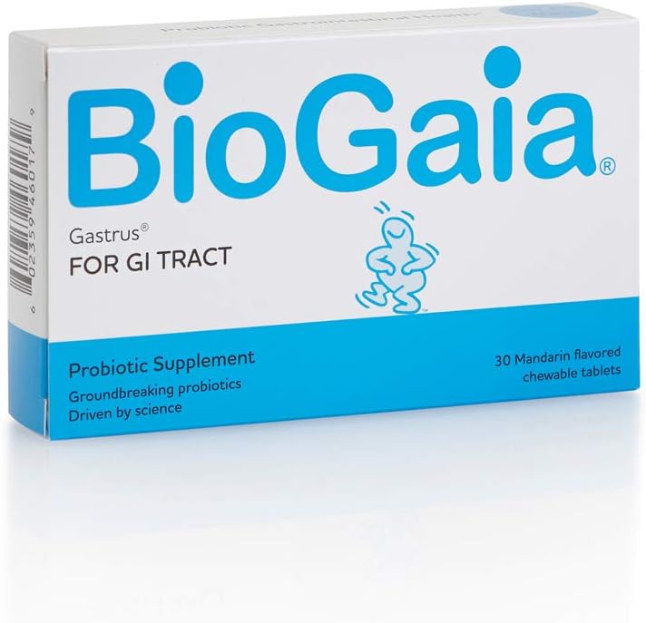 BioGaia Gastrus Gut Health Probiotic | Eases Abdominal Discomfort, Gas & Bloating | Promotes Regularity & a Healthy Gut | Contributes to a Balanced Microbiome | Backed by 30 Years of Research | 2-Pack