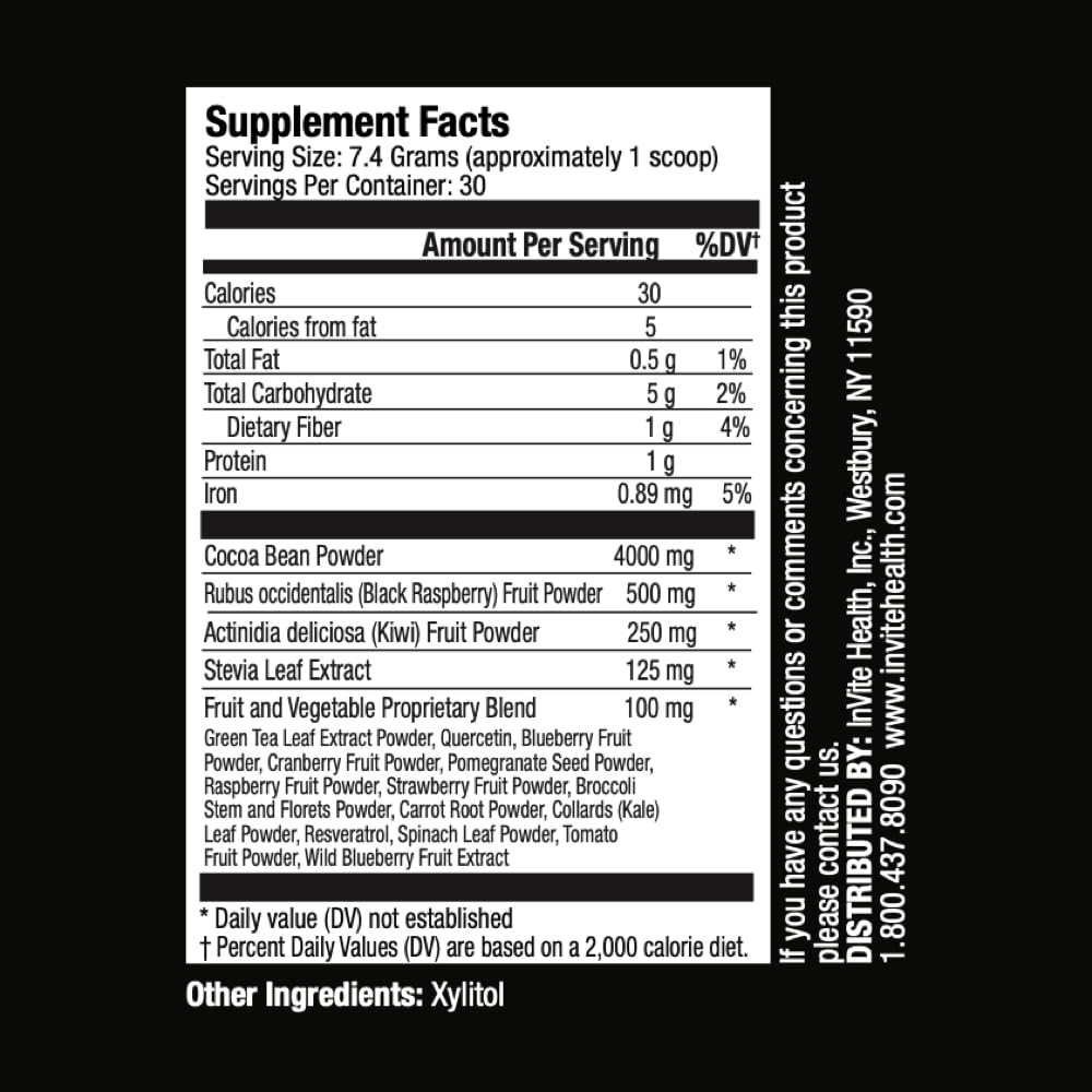 Invite Health Cocoa Hx® - Supports Circulation, Energy and Metabolism - Advanced Vegan Superfood Supplement - 30 Servings