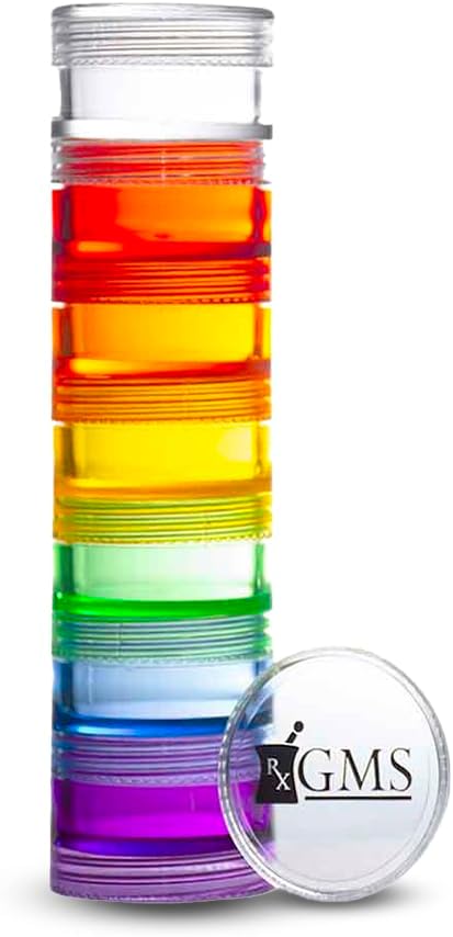 7 Day Medicine Pill Organizer - Stackable Pill Box, Extra Small Size - Fits Small Tablets & Vitamin Supplements - Keep Your Daily Medicine Organized in One Place