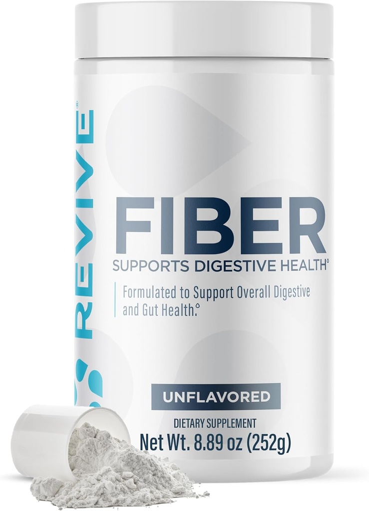 Revive MD Fiber Supplement for Digestive & Gut Health - 5g of Dietary Fiber Supports a Healthy Digestive System with Psyllium Husk & More - 30 Servings, Unflavored