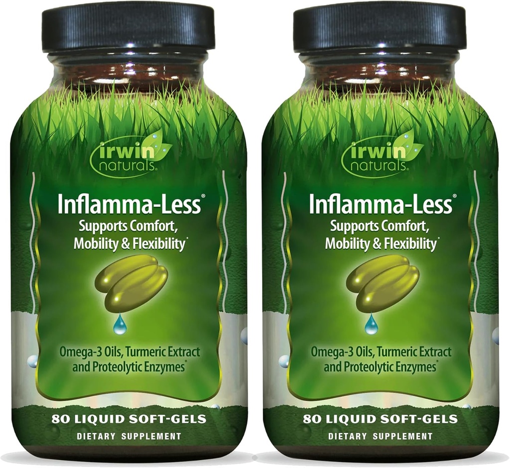 Irwin Naturals Inflamma-Less - 80 Softgels, Pack of 2 - Supports Comfort, Mobility & Flexibility