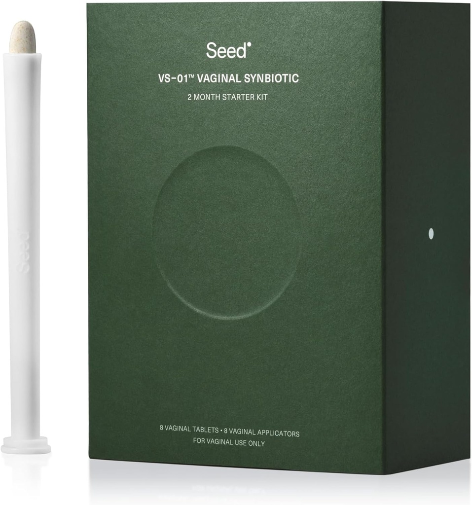 Seed VS-01 Vaginal Synbiotic - Prebiotic & Probiotic for Women - L. Crispatus Probiotic Suppositories for Vaginal Health, pH, & Yeast Balance - 8 Suppositories (60-Day Supply)