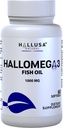 Omega 3 Fish Oil 1000mg – EPA 180mg DHA 120mg – Omega 3 Fatty Acids Supplement – Heart, Eye & Joint Support – 60 Softgels – Hallusa Natural