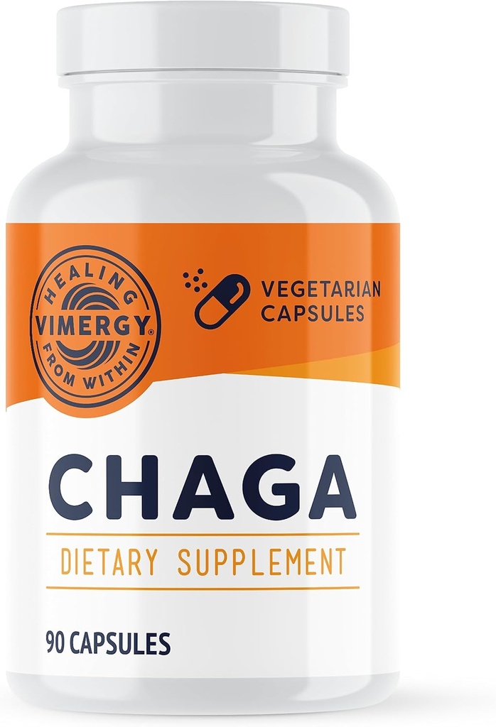 Vimergy Chaga Capsules – Superfood Cellular Support* – Cardiovascular Health Benefits* – Kosher, Vegan, Gluten-Free – 90 Capsules