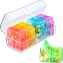 Zoksi Pill Organizer 2 Times a Day, Weekly 7 Day Pill Box, Daily Am Pm Pill Organizer with One-Side Large Opening for Easy to Use, Color Tracking Travel Pill Case for Medicine, Fish Oils, Vitamins